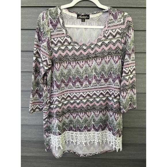 Absolutely Famous Small 3/4 Sleeve Purple Blouse 24.7611 - Picture 1 of 7
